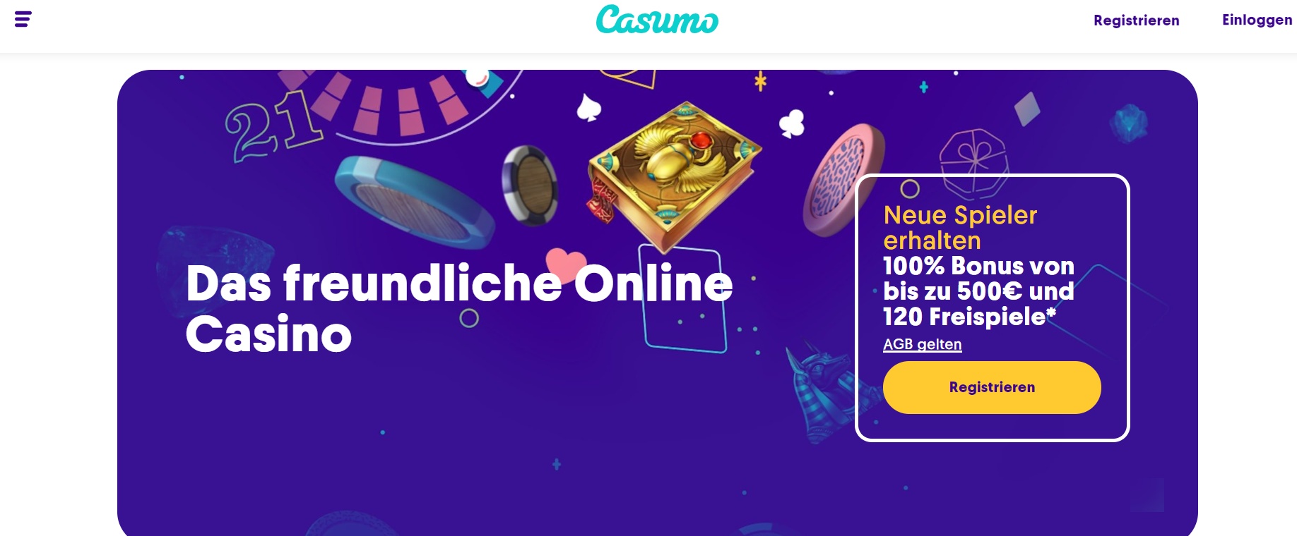 Ein Screenshot vom Casino Casumo